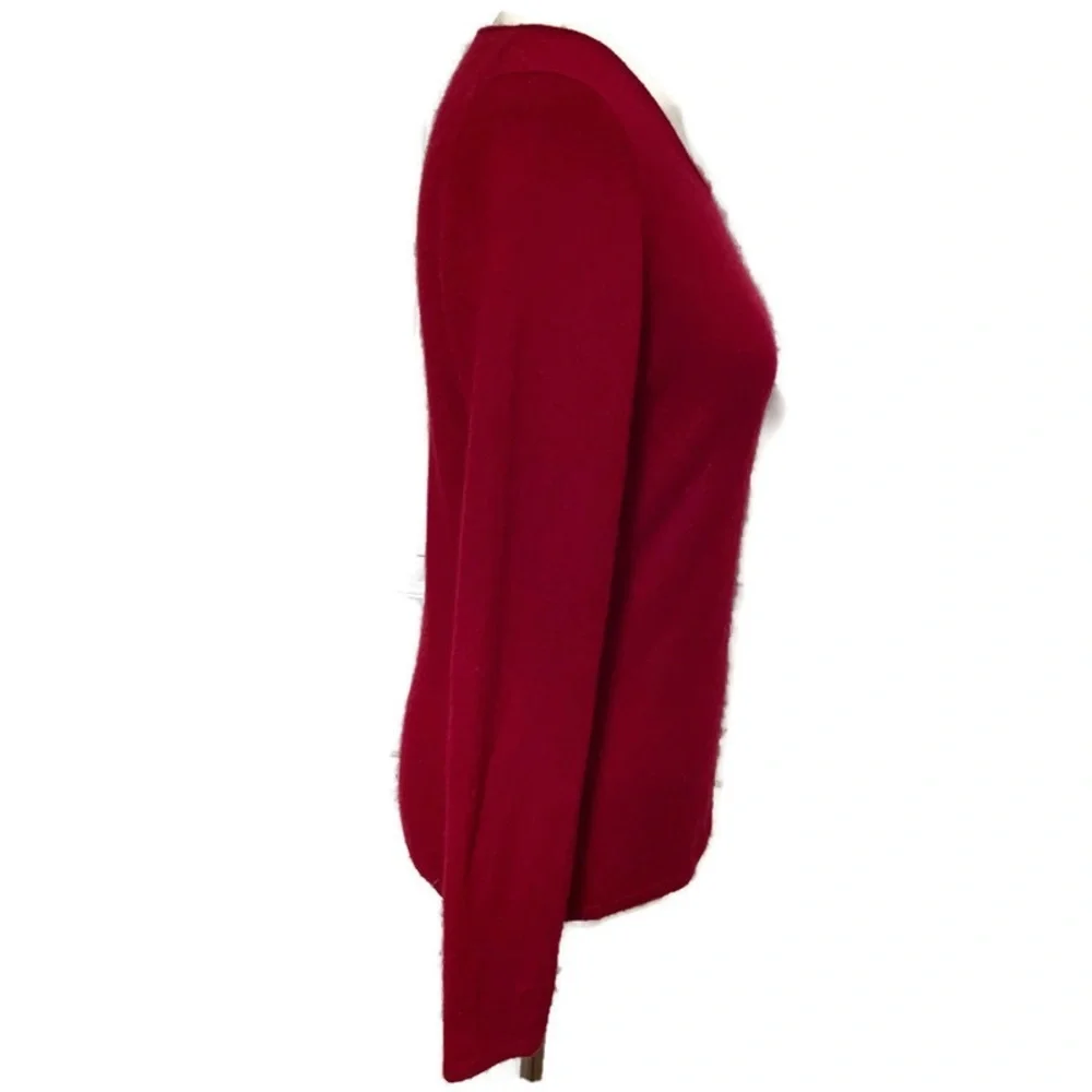 TWEEDS SWEATER SCOOP NECK CASHMERE RED LONG SLEEVE SIZE LARGE L
